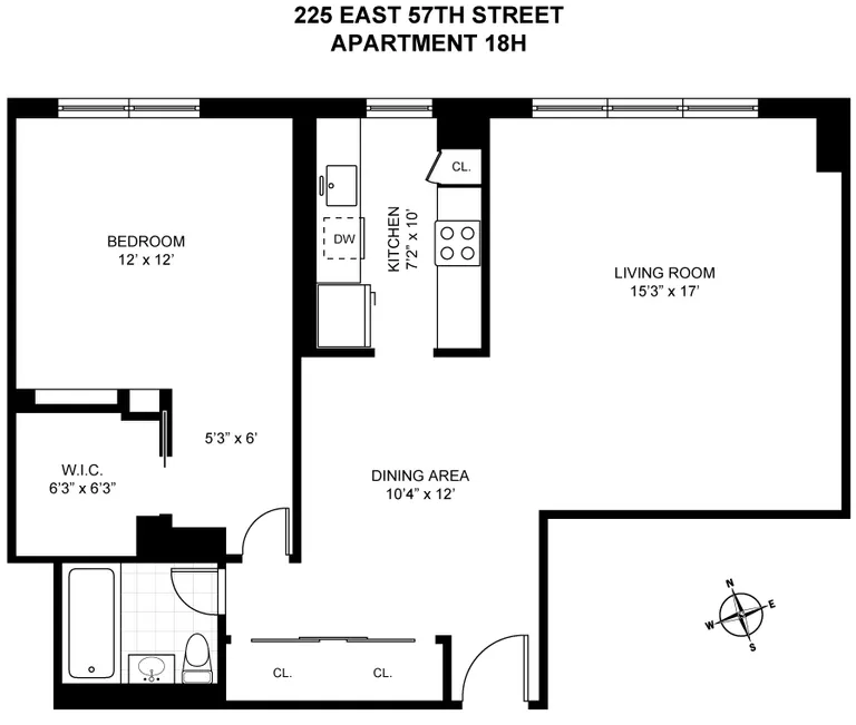 225 East 57th Street, 18H | floorplan | View 8