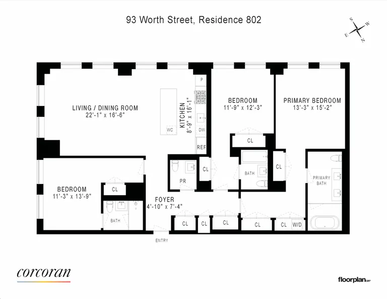 93 Worth Street, 802 | floorplan | View 14