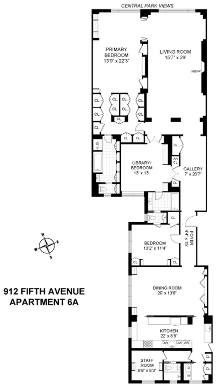 912 Fifth Avenue, 6A | floorplan | View 24