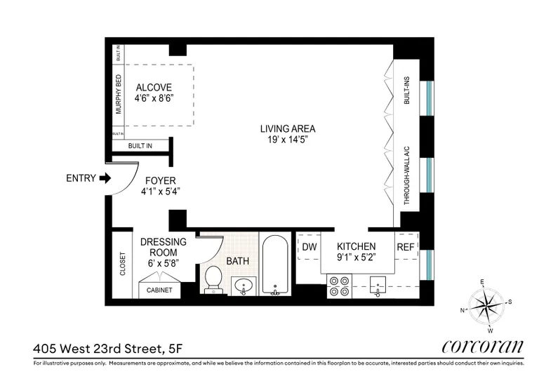 405 West 23rd Street, 5F | floorplan | View 7