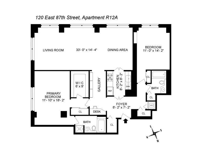 120 East 87th Street, R12A | floorplan | View 7