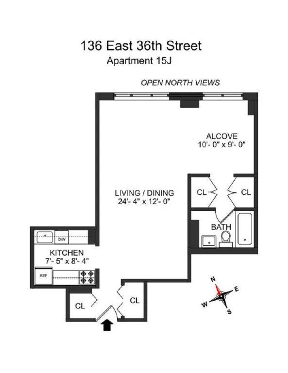 137 East 36th Street, 15J | floorplan | View 10
