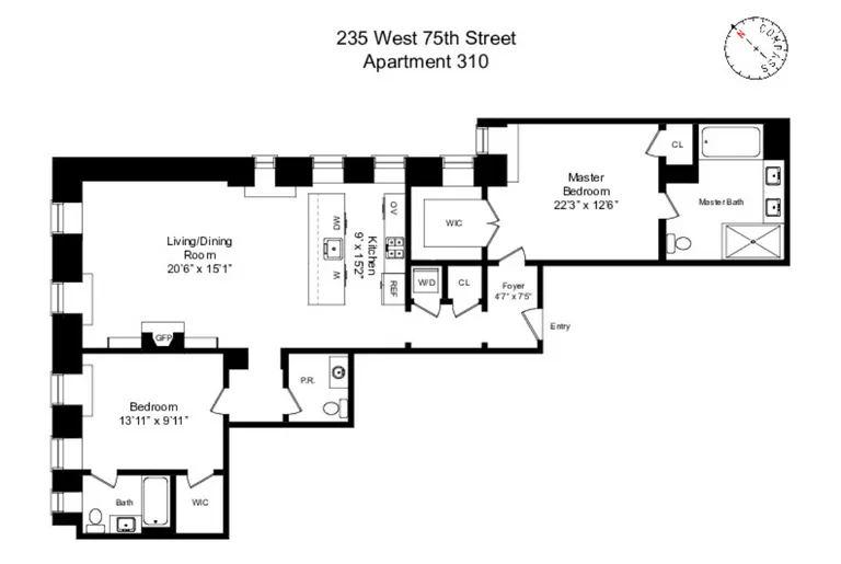 235 West 75th Street, 310 | floorplan | View 7