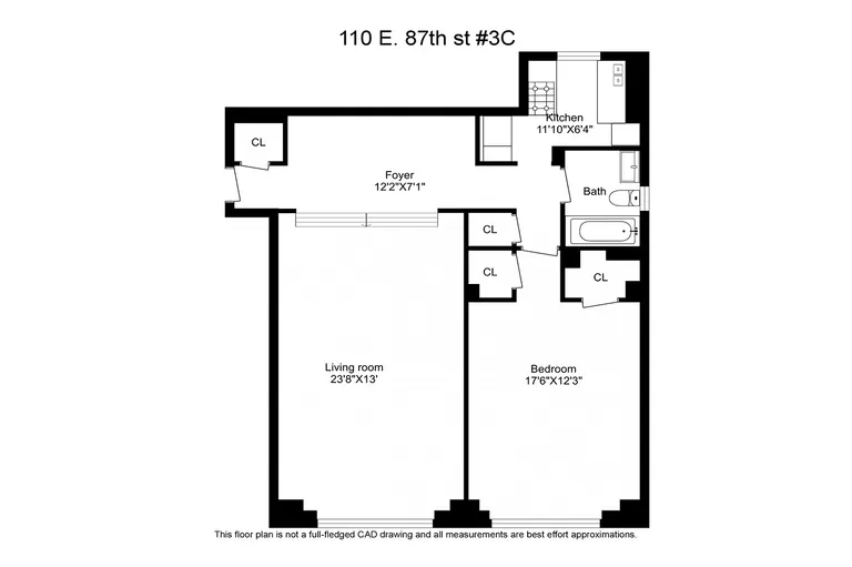 110 East 87th Street, 3C | floorplan | View 9