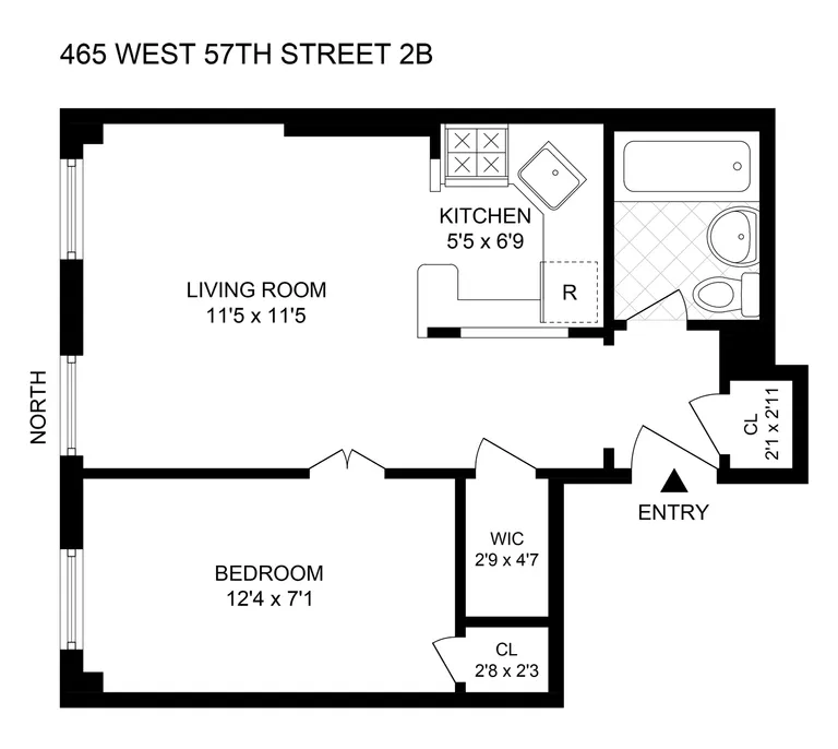 465 West 57th Street, 2B | floorplan | View 8