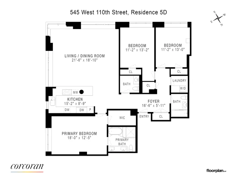 545 West 110th St, 5F | floorplan | View 16