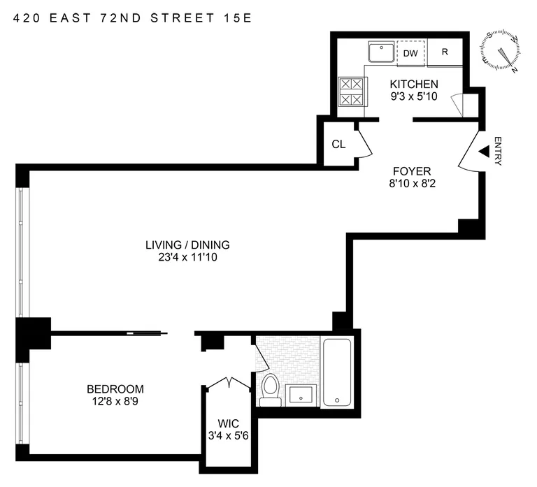 420 East 72Nd Street, 15E | floorplan | View 6