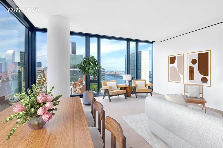 New York City Real Estate | View 695 First Avenue, 40H | Living Room | View 2