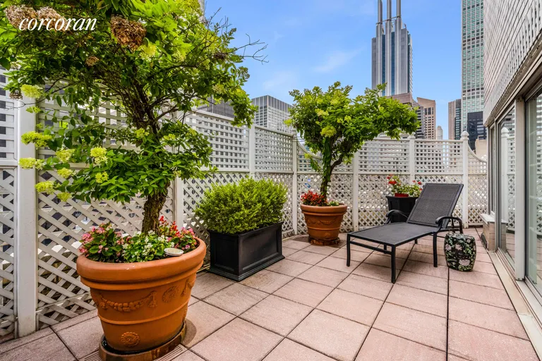 New York City Real Estate | View 200 East 57th Street, PHM | Terrace off Primary Bedroom | View 7