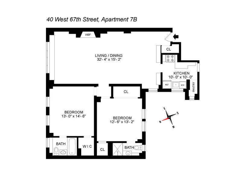 40 West 67th Street, 7B | floorplan | View 9
