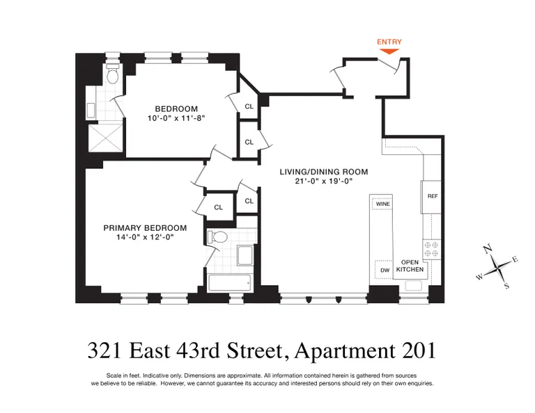 321 East 43rd Street, 201 | floorplan | View 8