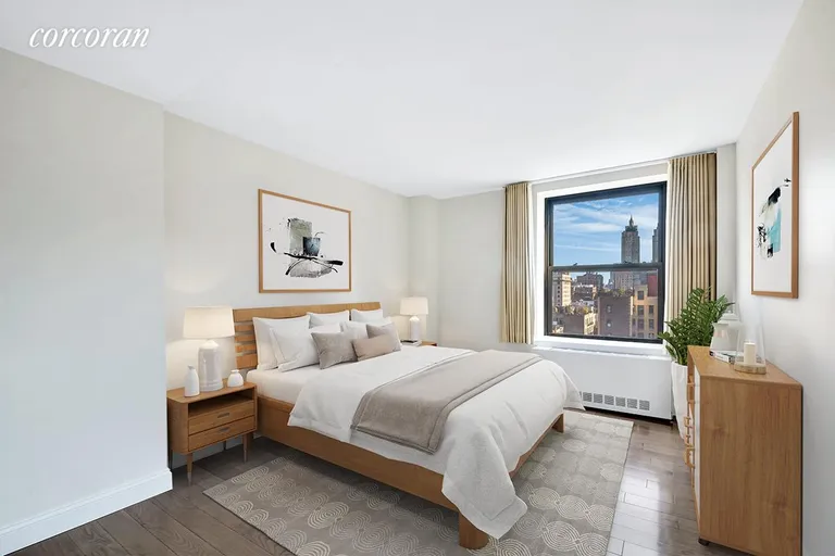 New York City Real Estate | View 201 West 74th Street, 11D | Virtually Staged Bedroom | View 4