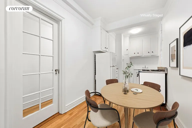 New York City Real Estate | View 70 East 96th Street, 5C | Kitchen, virtually staged | View 5
