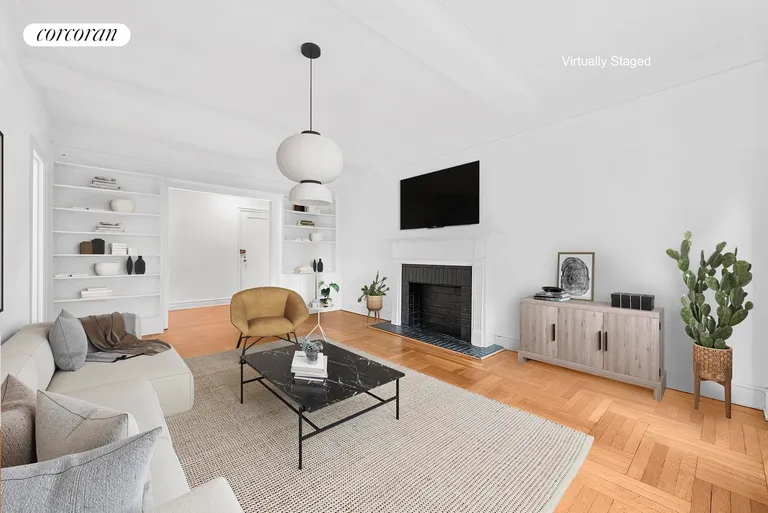 New York City Real Estate | View 70 East 96th Street, 5C | Living room, virtually staged | View 3