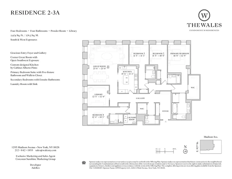 1295 Madison Avenue, 3A | floorplan | View 9