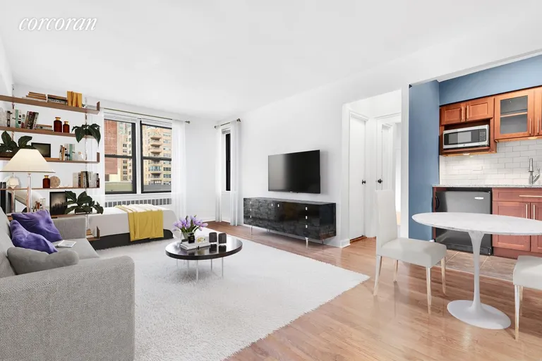 New York City Real Estate | View 50 East 8th Street, 4V | Living/Dining Virtually Staged | View 5