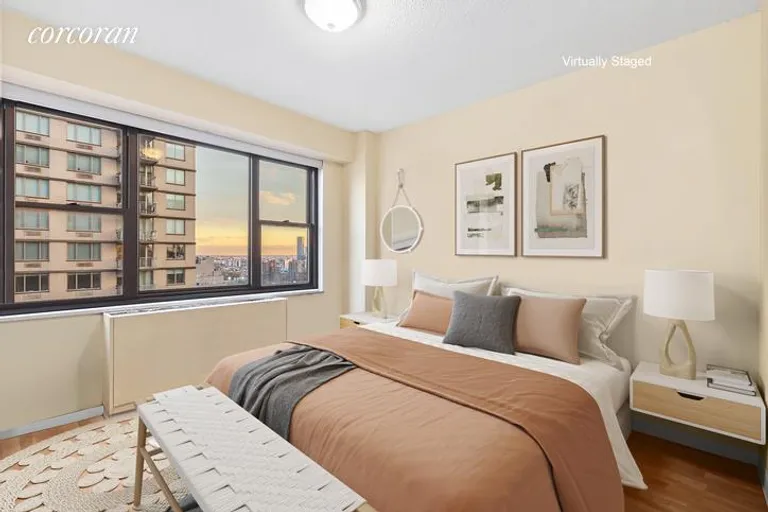 New York City Real Estate | View 345 East 80th Street, 25D | Bedroom/River views | View 7