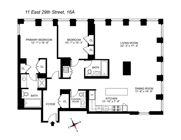 11 East 29th Street, 16A | floorplan | View 9