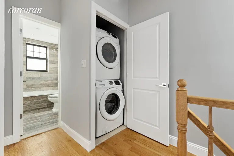 New York City Real Estate | View 736A Evergreen Avenue | Laundry Room in Apt | View 7