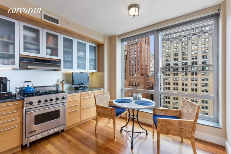 New York City Real Estate | View 30 West Street, 28E | Open Eat In Kitchen | View 5