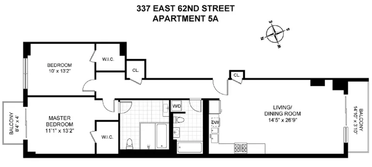 337 East 62nd Street, 5A | floorplan | View 11