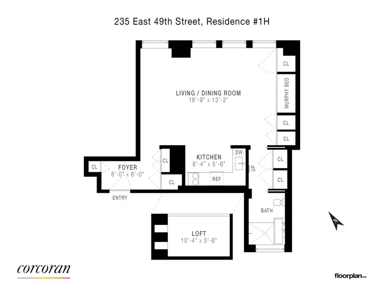 235 East 49th Street, 1H | floorplan | View 8