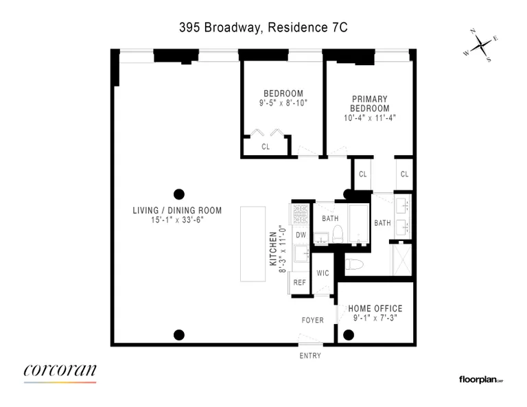395 Broadway, 7C | floorplan | View 10