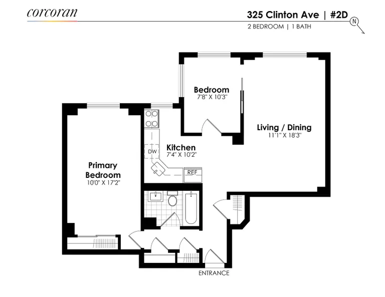 325 Clinton Avenue, 2D | floorplan | View 7