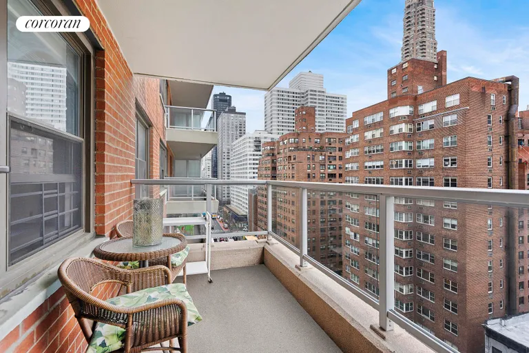New York City Real Estate | View 300 East 71st Street, 14M | Western facing balcony | View 4