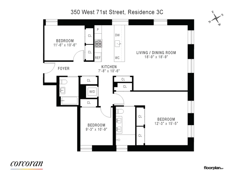 350 West 71st Street, 3C | floorplan | View 11