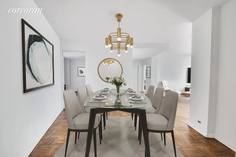 New York City Real Estate | View 1 Gracie Terrace, 20A | Virtually Staged Dining Foyer | View 6