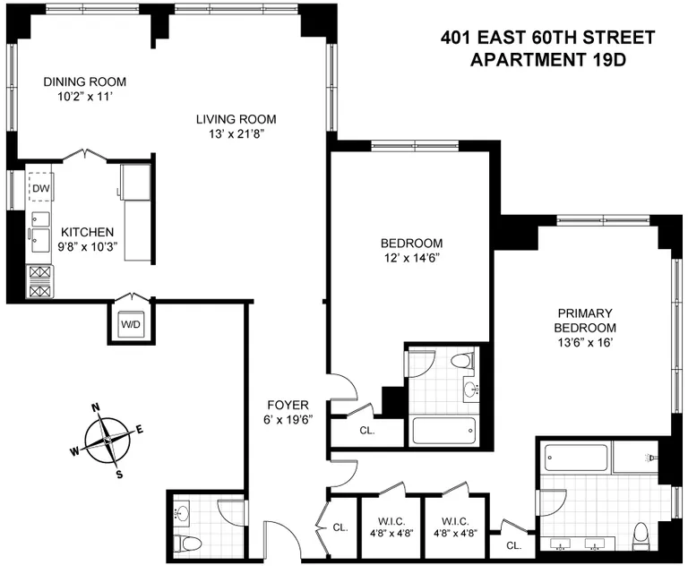 401 East 60th Street, 19D | floorplan | View 8
