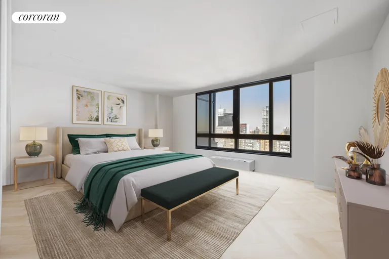 New York City Real Estate | View 100 United Nations Plaza, 43AB | North-facing primary bedroom suite | View 8