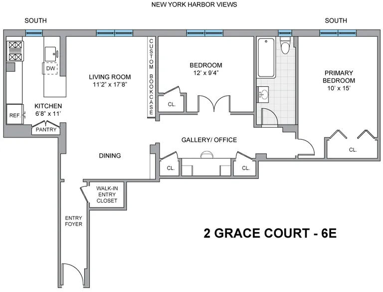 2 Grace Court, 6E | floorplan | View 9