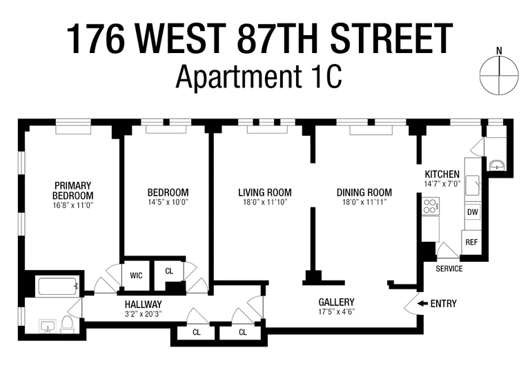 176 West 87th Street, 1C | floorplan | View 7