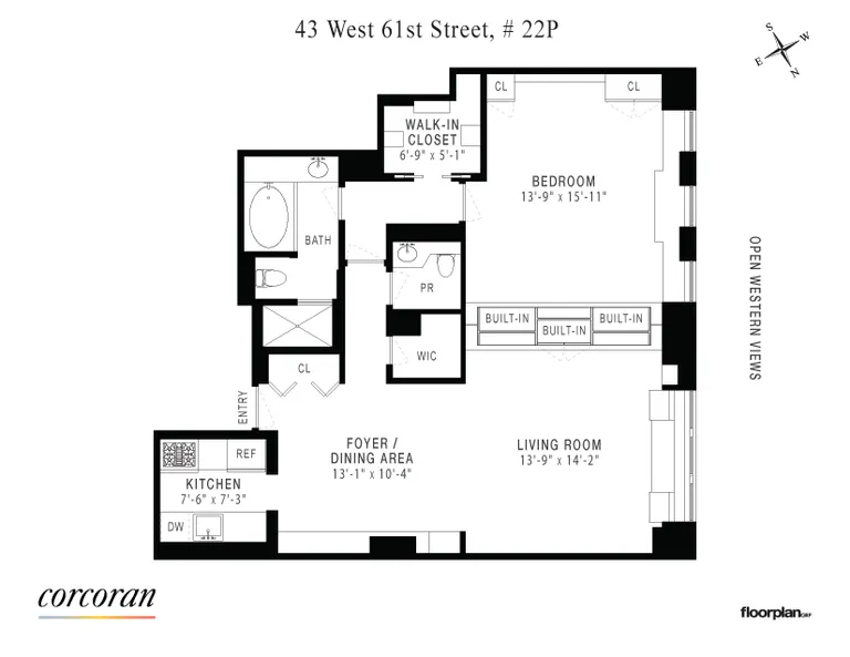 43 West 61st Street, 22P | floorplan | View 11