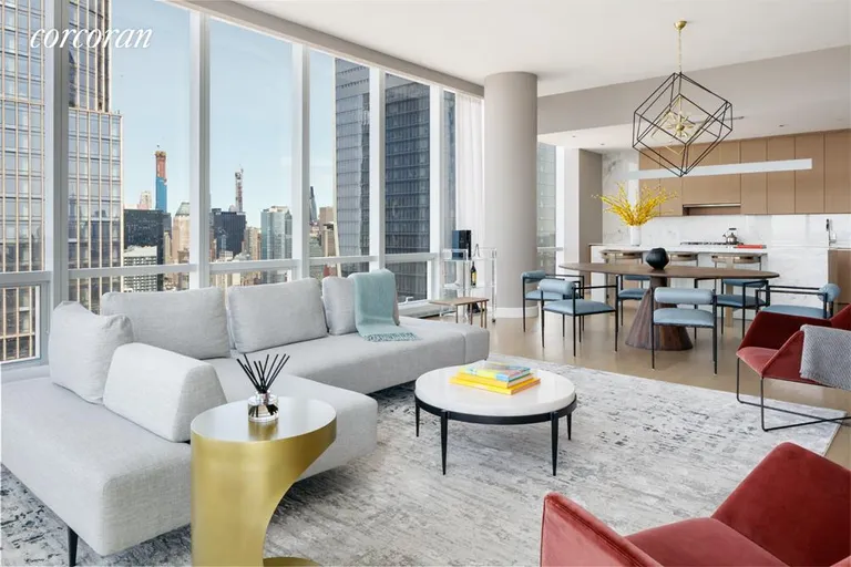 New York City Real Estate | View 15 Hudson Yards, 67D | Living Room | View 2
