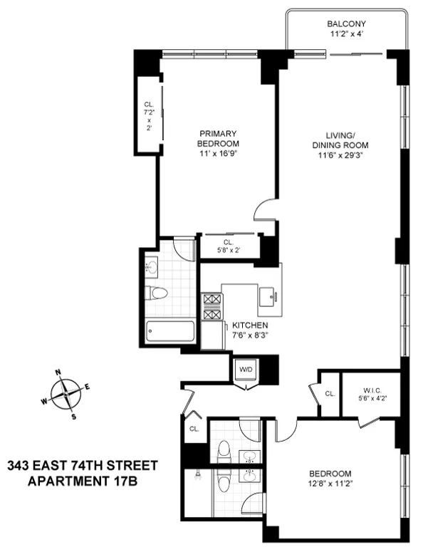 343 East 74th Street, 17B | floorplan | View 9