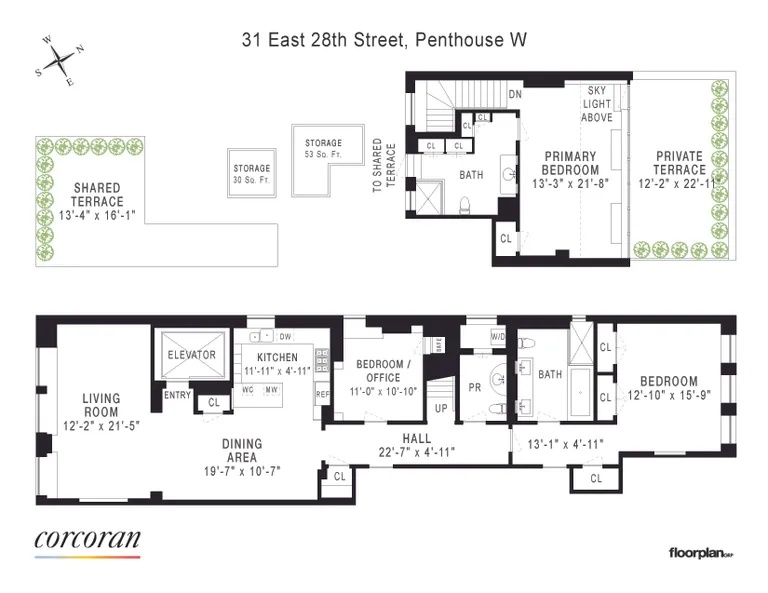 31 East 28th Street, PHW | floorplan | View 16