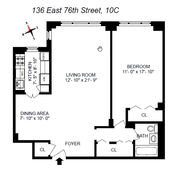 136 East 76th Street, 10C | floorplan | View 7