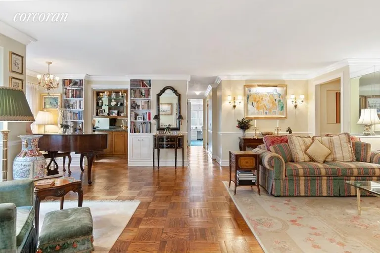New York City Real Estate | View 205 East 63rd Street, 2CD | Living Room & alcove + Wnd Wet Bar | View 2
