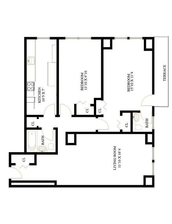 195-195 Willoughby Avenue, 1406 | floorplan | View 9