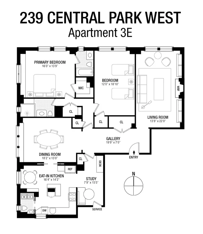 239 Central Park West, 3E | floorplan | View 14