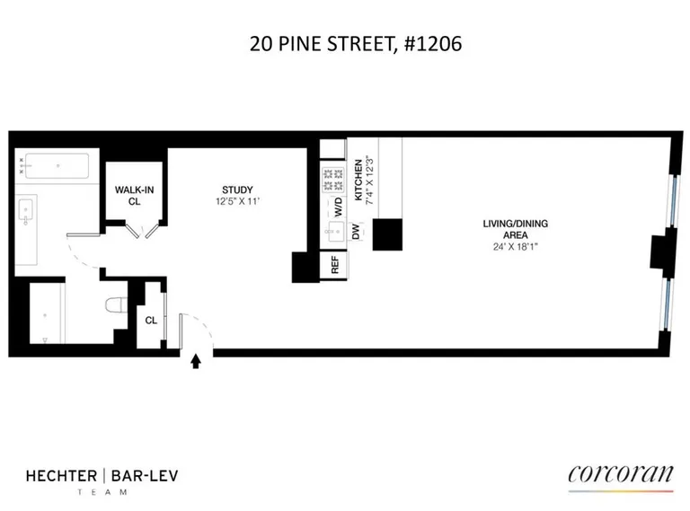 20 Pine Street, 1206 | floorplan | View 7