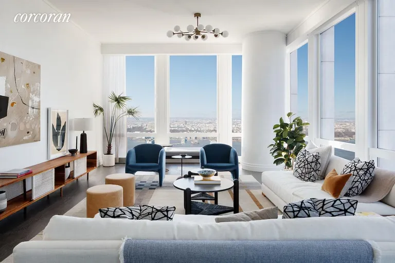 New York City Real Estate | View 35 Hudson Yards, 5902 | Living Room | View 4