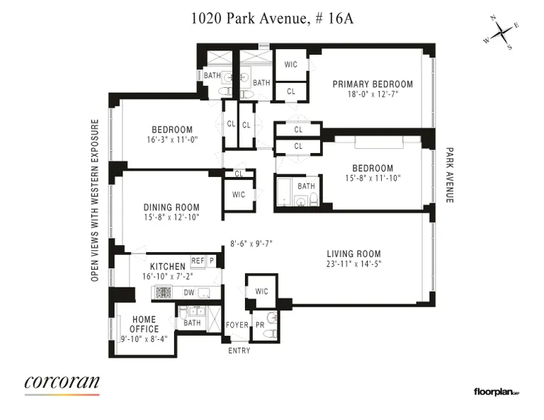 1020 Park Avenue, 16A | floorplan | View 19