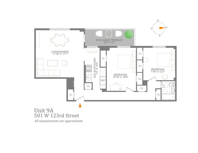 501 West 123rd Street, 9A | floorplan | View 12
