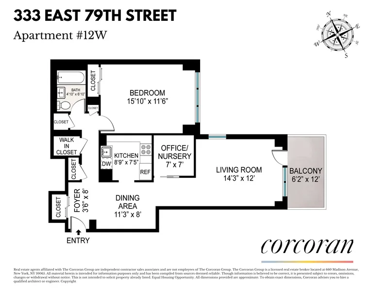 333 East 79th Street, 12W | floorplan | View 8