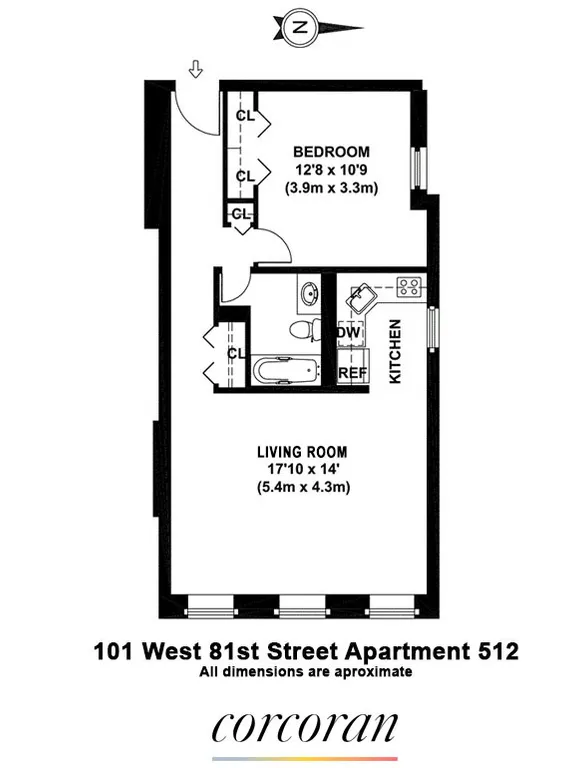 101 West 81st Street, 512 | floorplan | View 5