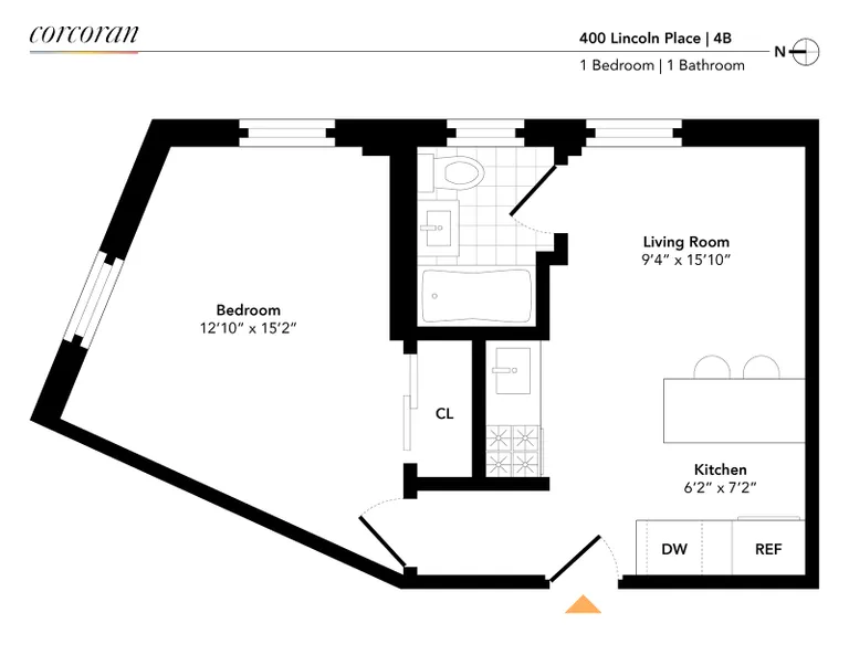 400 Lincoln Place, 4B | floorplan | View 6